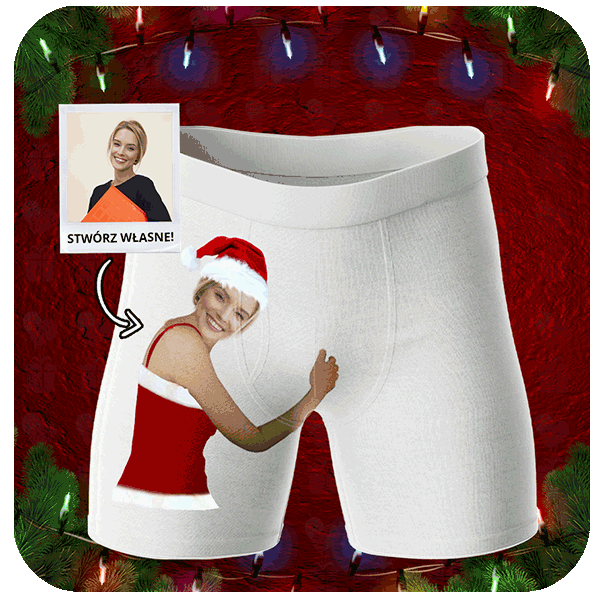 Bokserki z Twarzą Święty Mikołaj