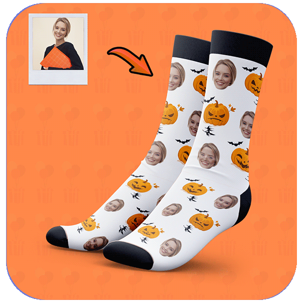 Śmieszne Skarpetki z Twarzą Halloween - obrazek 4