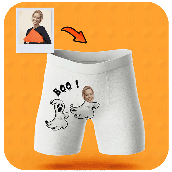 Bokserki z Twarzą na Halloween BOO