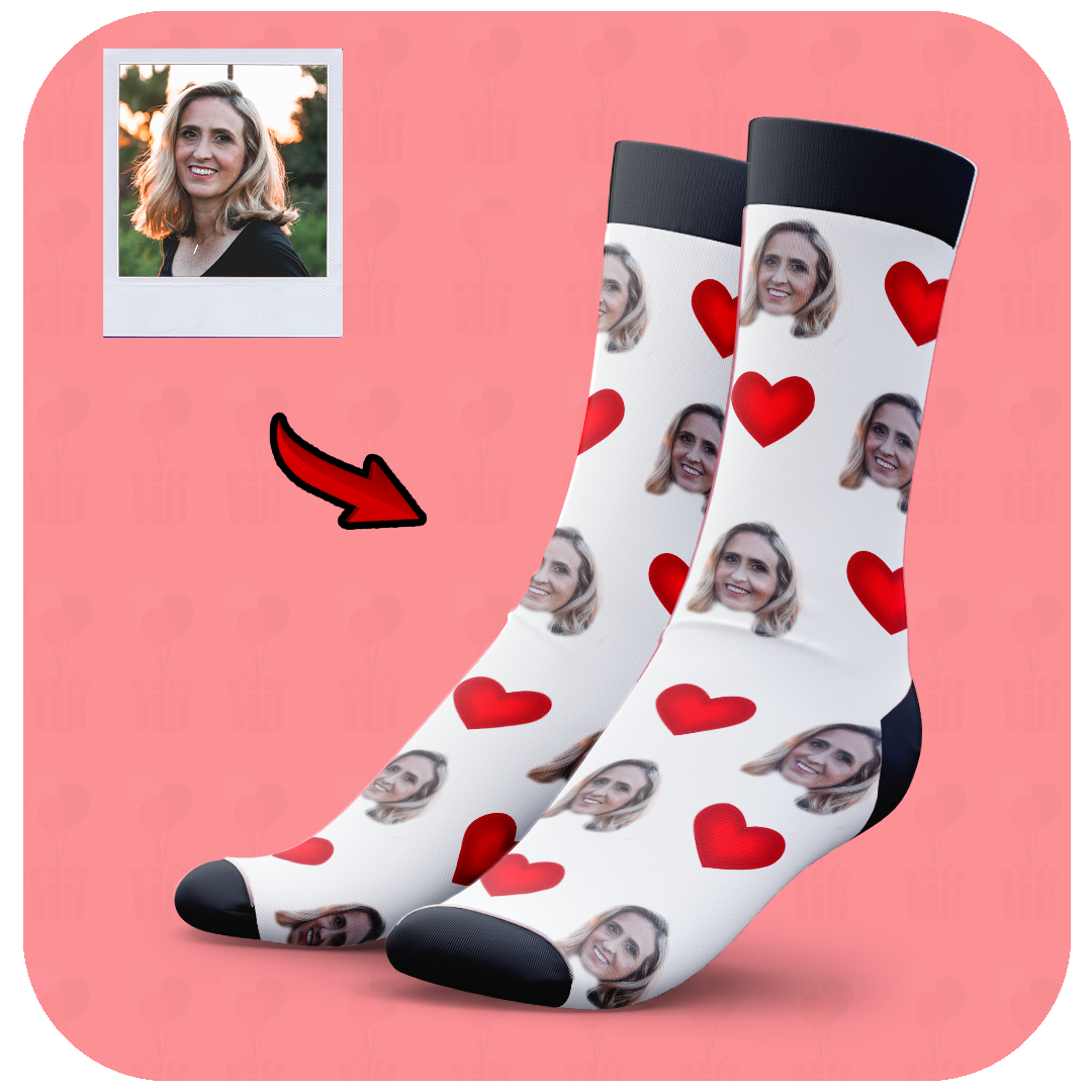 Śmieszne Skarpetki z Twarzą Serca