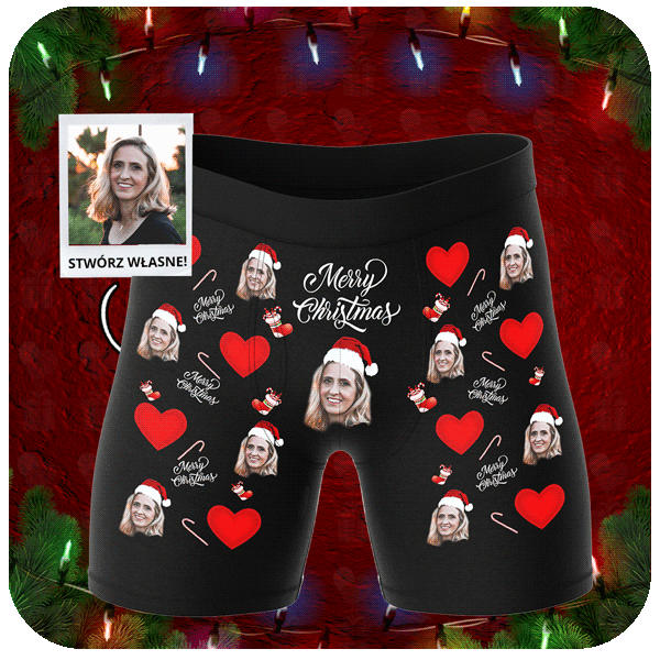 Bokserki z Twarzą Merry Christmas - obrazek 2