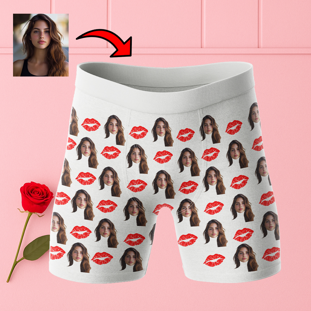 Zabawne Bokserki z Twarzą Całus