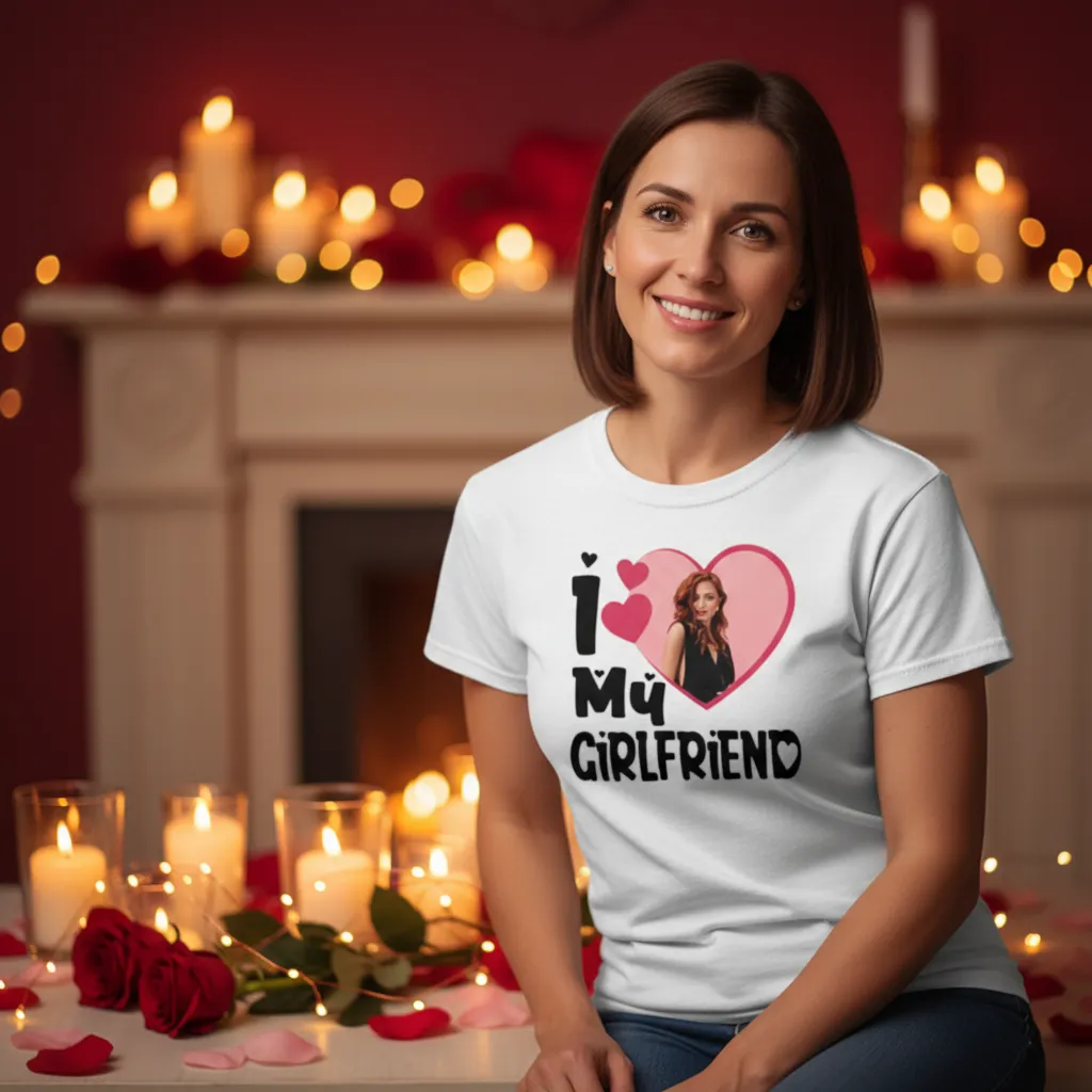 Koszulka I Love My GF ze zdjęciem - obrazek 2