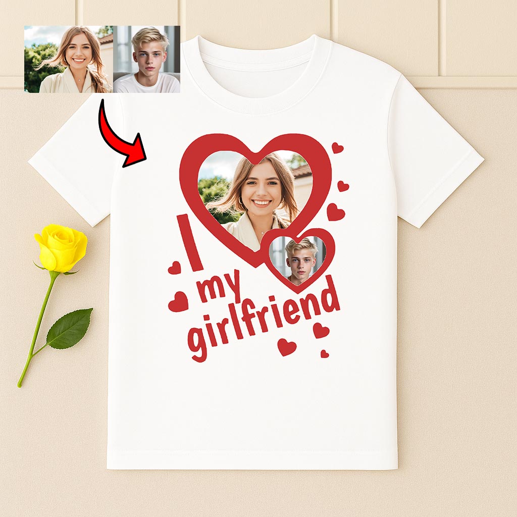 Koszulka I Love My Girlfriend ze zdjęciami