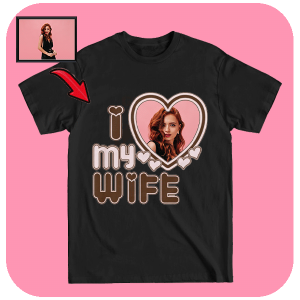 Koszulka I Love My Wife ze zdjęciem