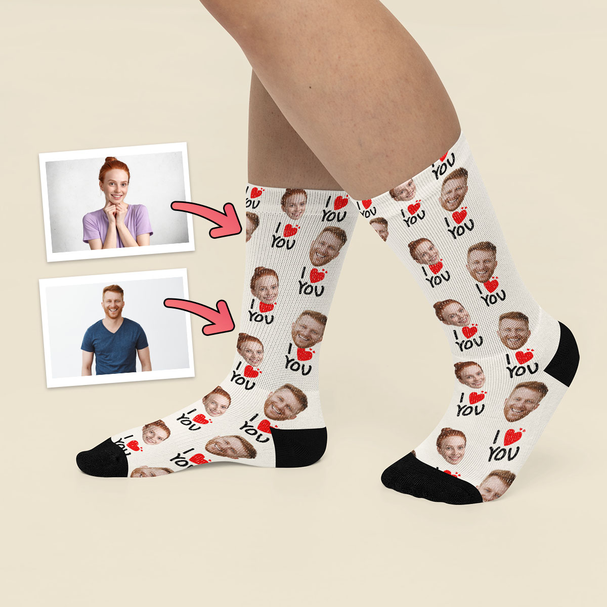 Skarpetki z Twarzą I Love You - obrazek 2