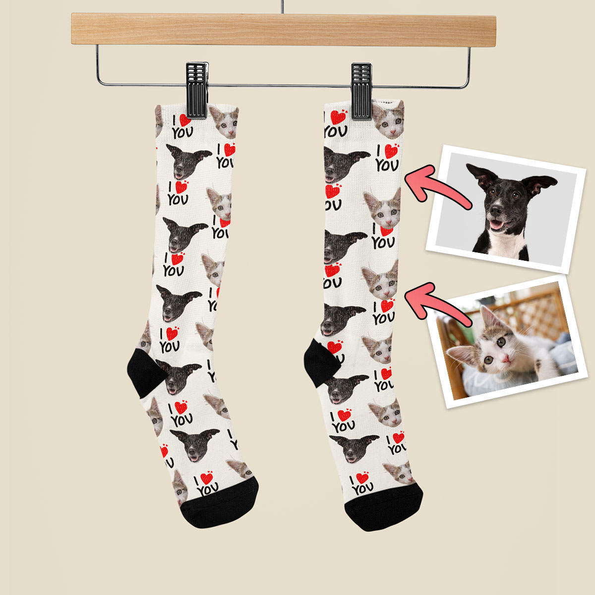 Skarpetki z Twarzą I Love You - obrazek 3