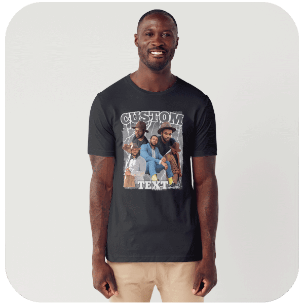 Koszulka Personalizowana Vintage Bootleg z Twoimi Zdjęciami i Tekstem