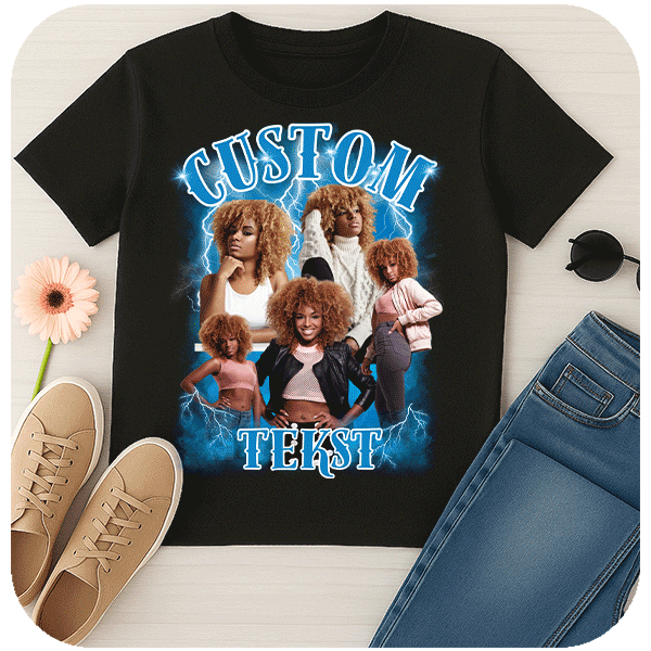 Koszulka Bootleg ze Zdjęciem i Napisem