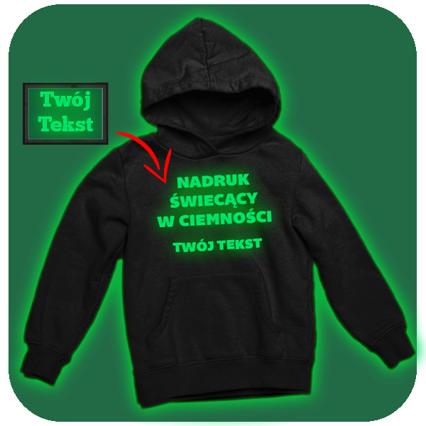 Bluza ze Świecącym Nadrukiem - Twój napis