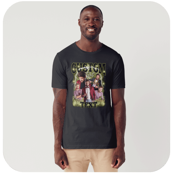 Custom koszulka vintage z Twoimi zdjęciami i własnym napisem