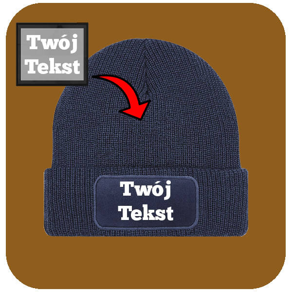 Czapka zimowa Granatowy Twoj tekst