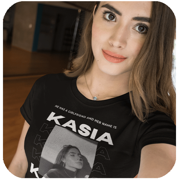 Koszulka dla chłopaka z napisem | Personalizowana koszulka ze zdjęciem dziewczyny
