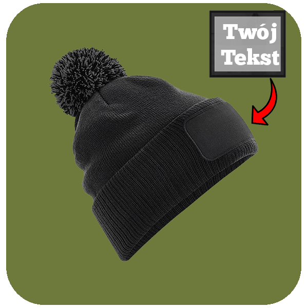 Czapka Zimowa z pomponem z Własnym Nadrukiem - Twój Napis - obrazek 3
