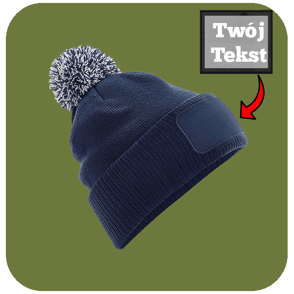 Czapka Zimowa z pomponem z Własnym Nadrukiem - Twój Napis - obrazek 4