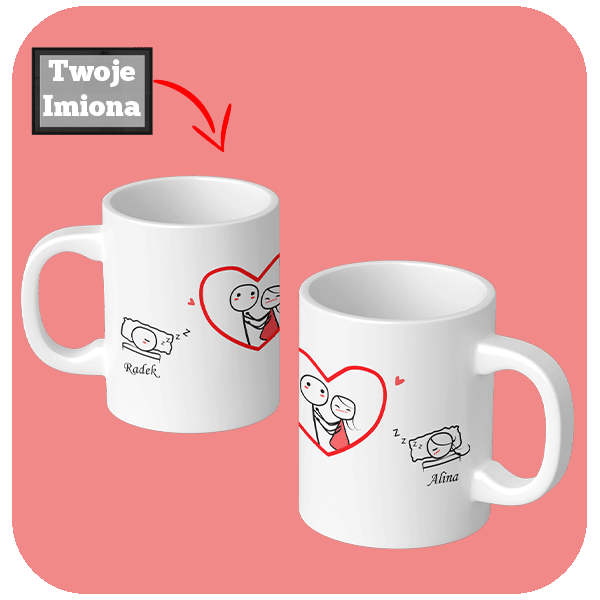 Kubek dla par Serce z Imionami