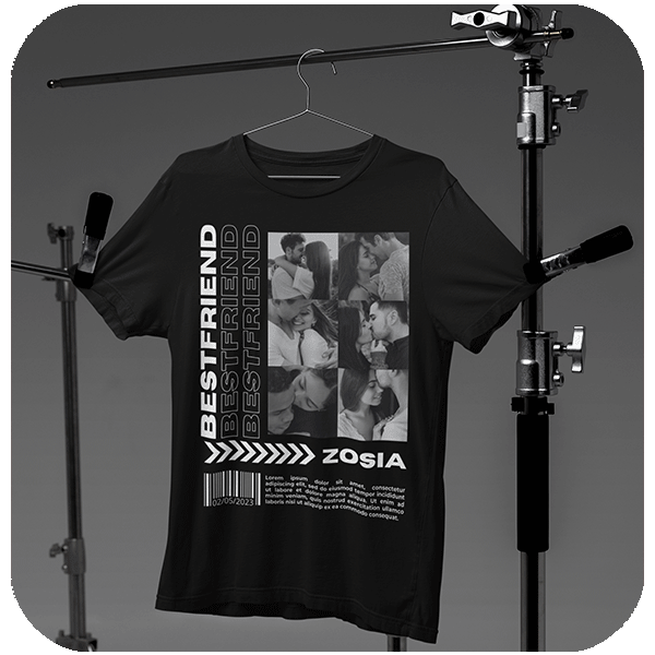 Koszulka Best Friend z własnym nadrukiem | Personalizowana koszulka dla przyjaciółki ze zdjęciem