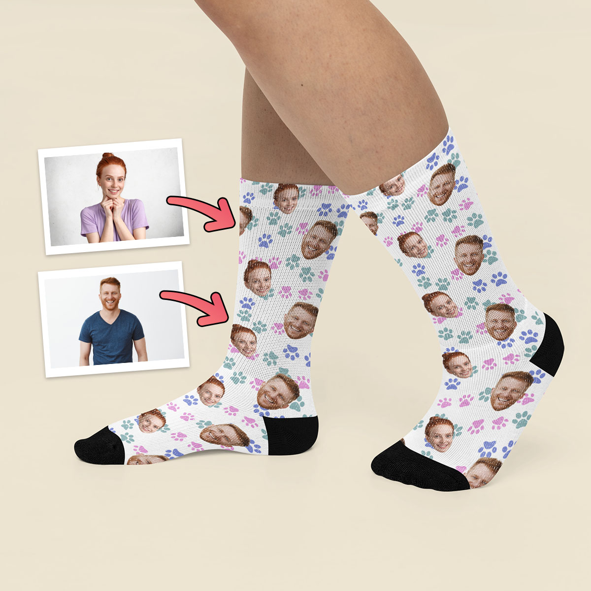 Kolorowe Skarpetki ze Zdjęciem Psa - obrazek 2
