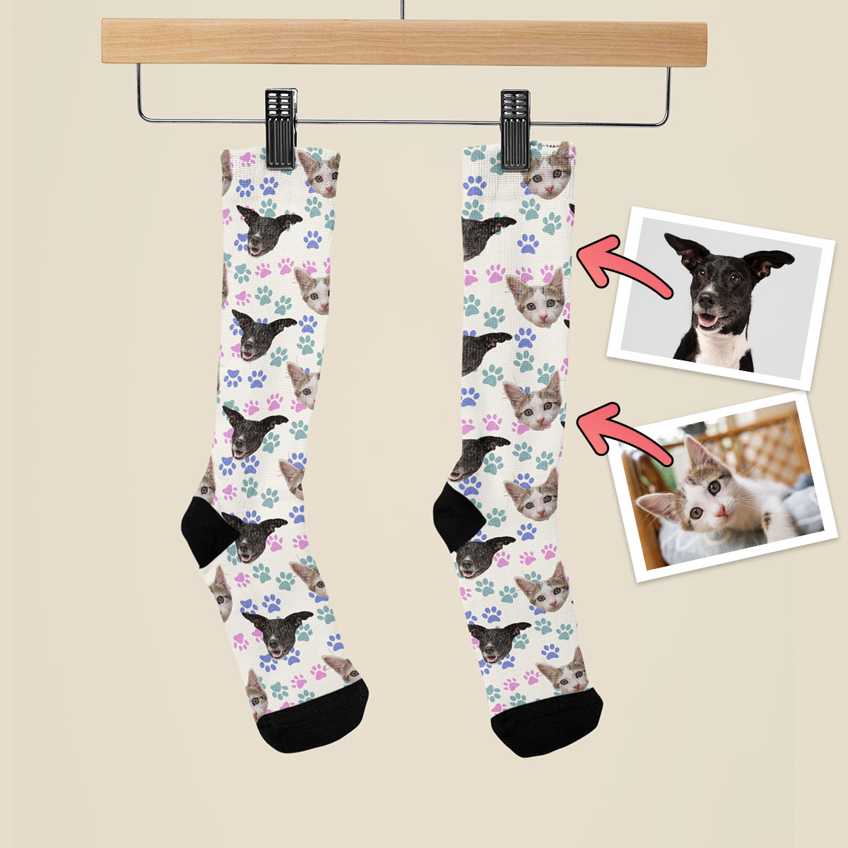 Kolorowe Skarpetki ze Zdjęciem Psa - obrazek 3