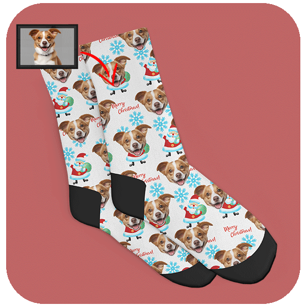 Śmieszne Świąteczne Skarpetki Personalizowane ze Zdjęciem
