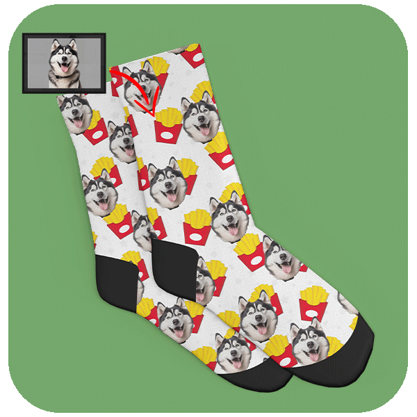 Śmieszne Skarpetki z Twarzą Frytki