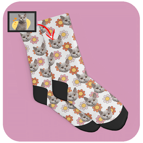 Kolorowe Skarpetki z Twarzą Kwiatki