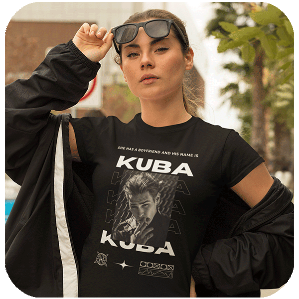 Koszulka dla dziewczyny z napisem | Personalizowana koszulka ze zdjęciem chłopaka