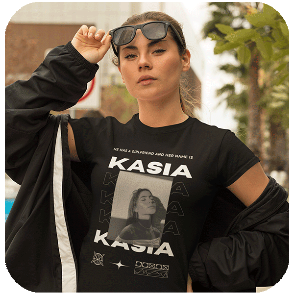 Koszulka dla chłopaka z napisem | Personalizowana koszulka ze zdjęciem dziewczyny