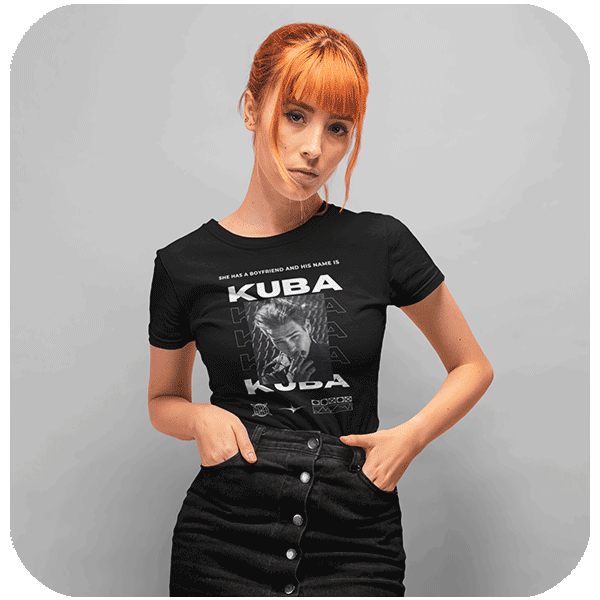 Koszulka dla dziewczyny z napisem | Personalizowana koszulka ze zdjęciem chłopaka