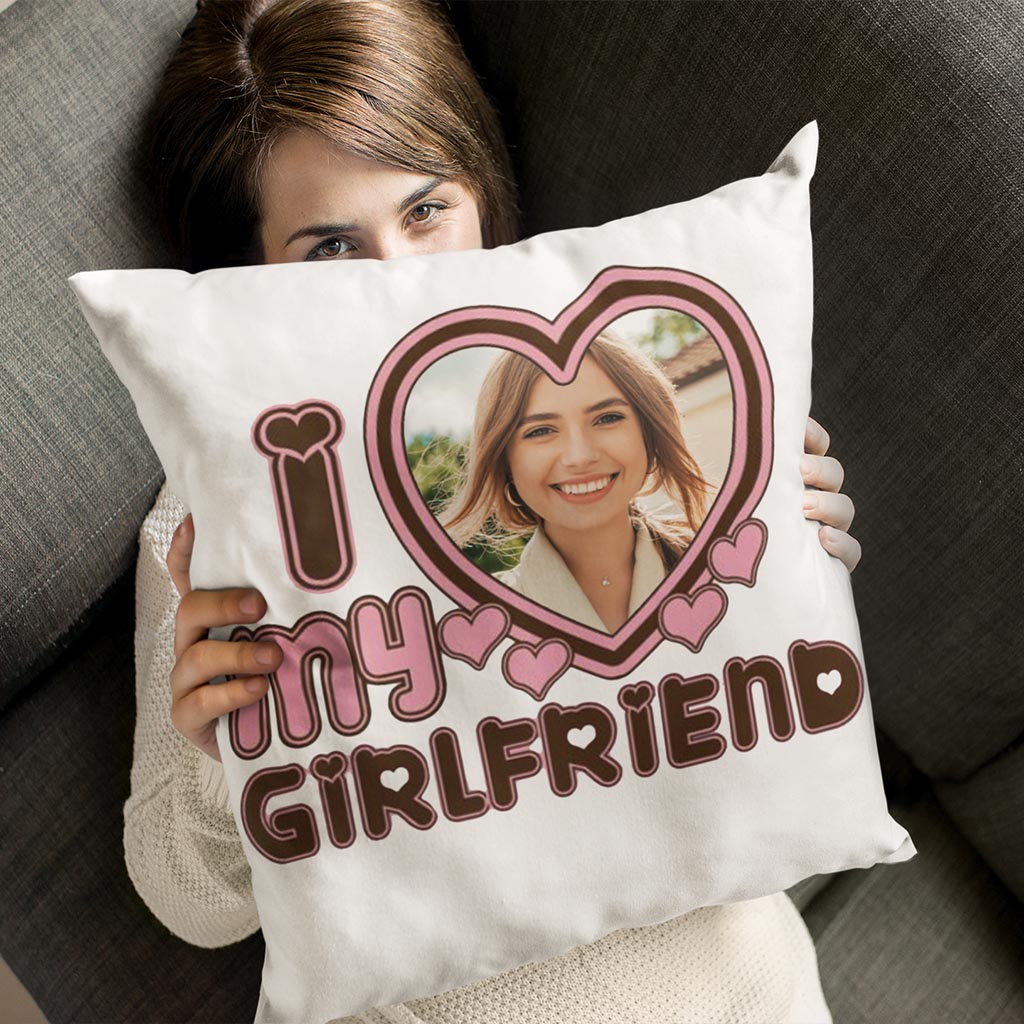 Poduszka I Love My Girlfriend – poduszka z nadrukiem | Personalizowany prezent