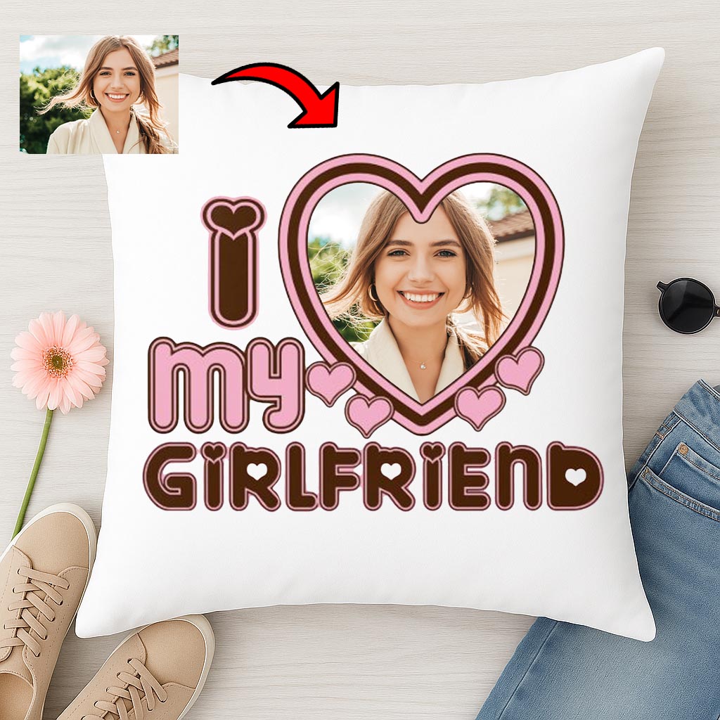 Poduszka I Love My Girlfriend – poduszka z nadrukiem | Personalizowany prezent