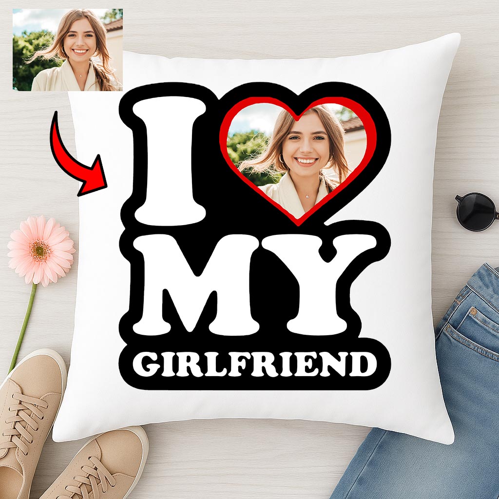 Poduszka z Twoim zdjęciem - I love my Girlfriend