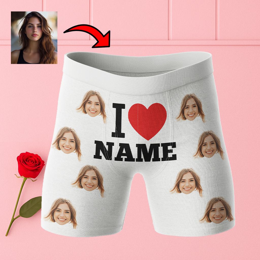 Bokserki z Napisem I Love Name