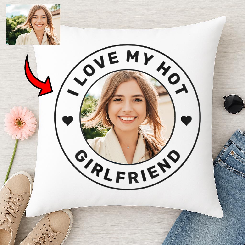 Poduszka ze zdjęciem - I love my Hot Girlfriend