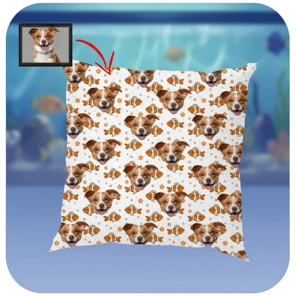 Poduszka z nadrukiem Rybki