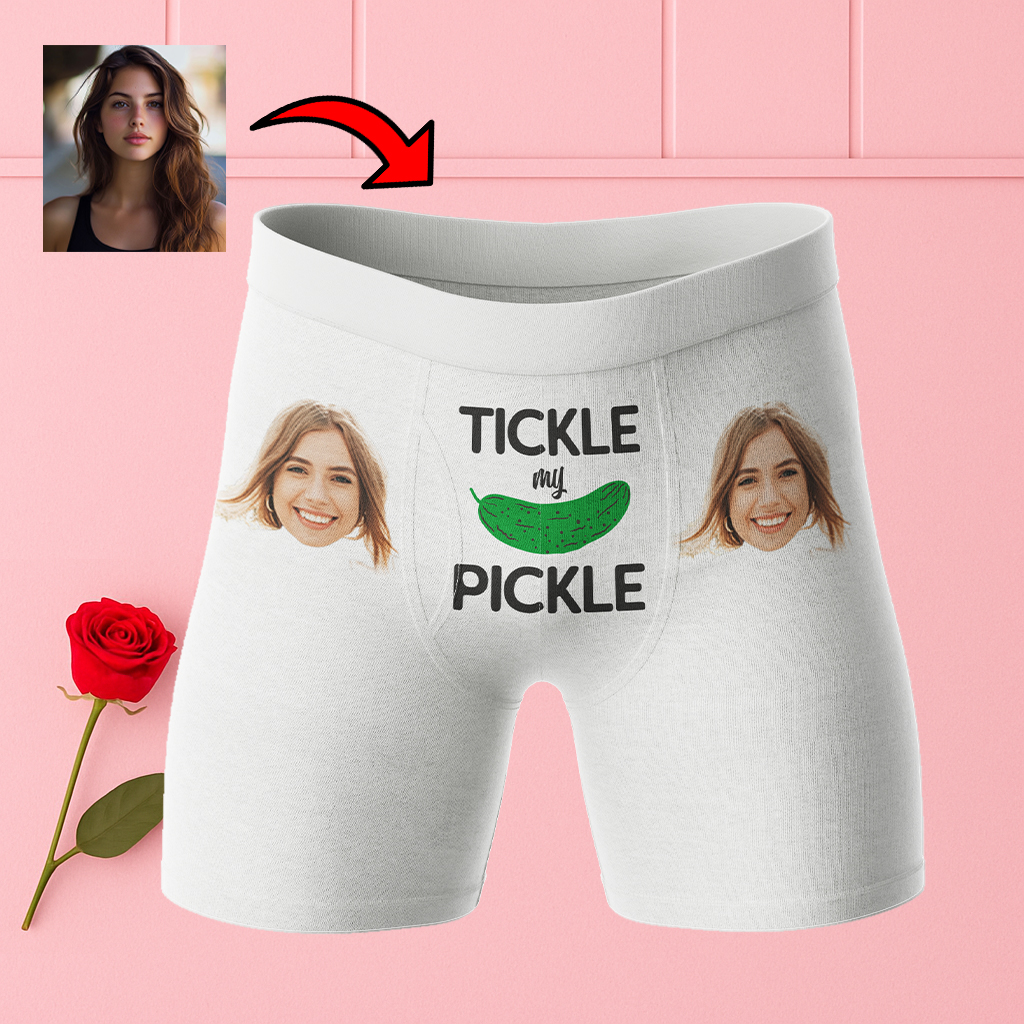 Bokserki z twarzą Ogórek | Śmieszne personalizowane bokserki dla chłopaka