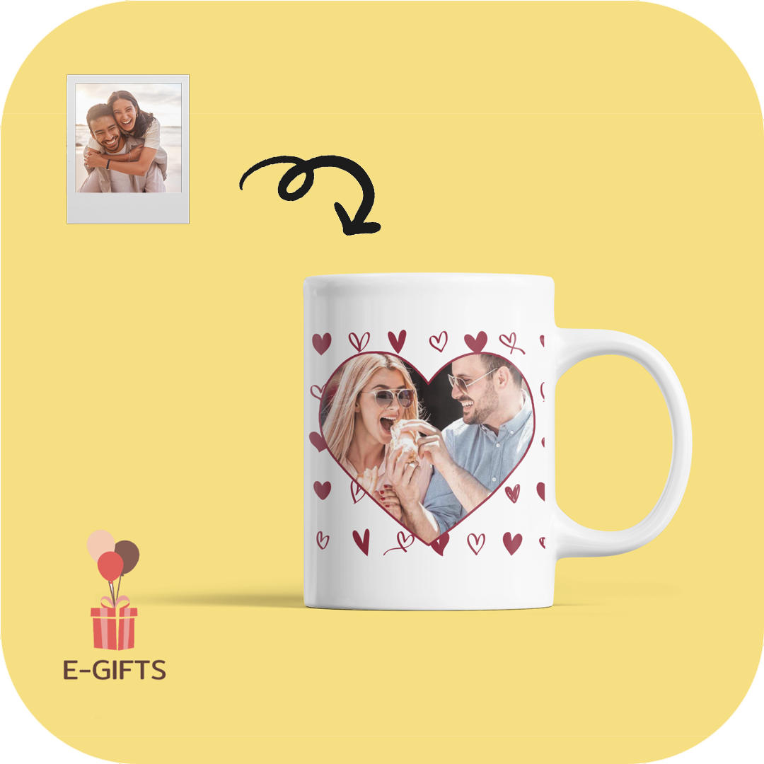Kubek ze Zdjęciem w Kształcie Serca