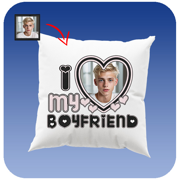 Poduszka z Twoim zdjęciem - I love my Boyfriend