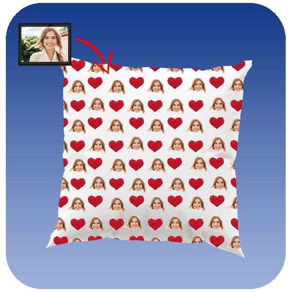 Poduszka ze zdjęciem - Serca