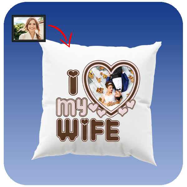 Poduszka ze zdjęciem - I love my Wife