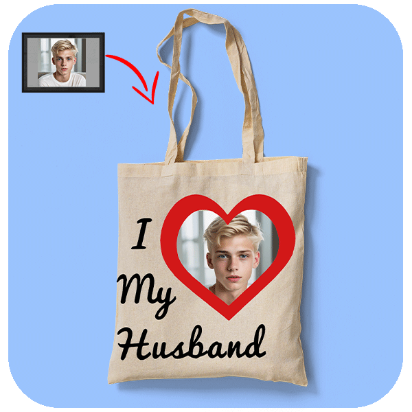 Torba I Love My Husband z Twoim Zdjęciem
