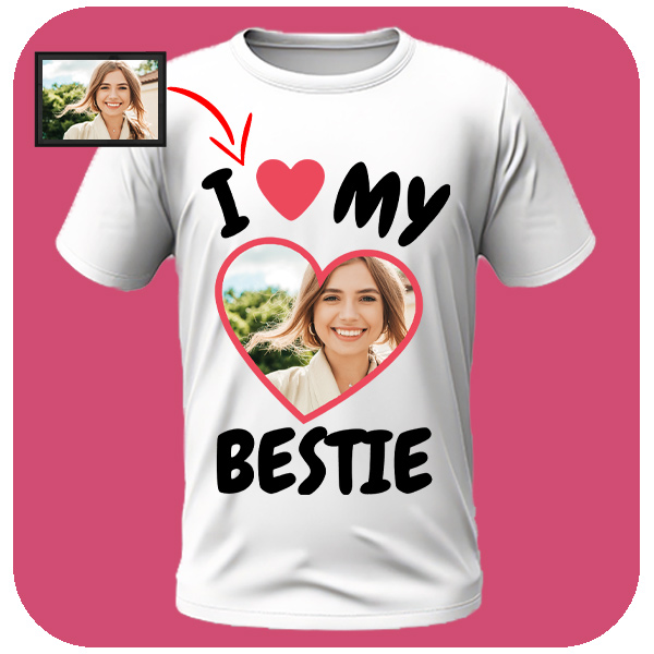 Koszulka I Love My Bestfriend ze zdjęciem