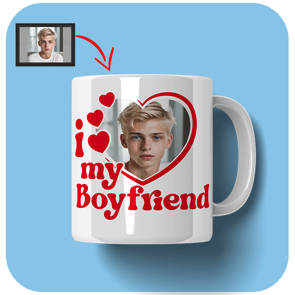Kubek I Love My Boyfriend ze zdjęciem