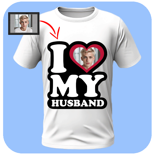 Koszulka ze zdjęciem I Love My Husband