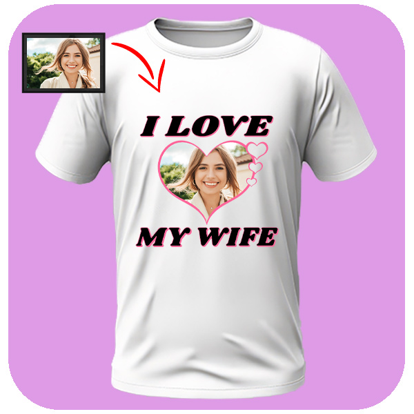 Koszulka Love My Wife ze Zdjęciem