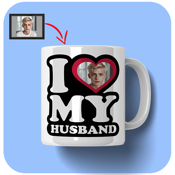 Kubek I Love My Husband ze zdjęciem