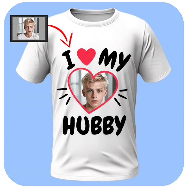 Koszulka ze zdjęciem I Love My Hubby