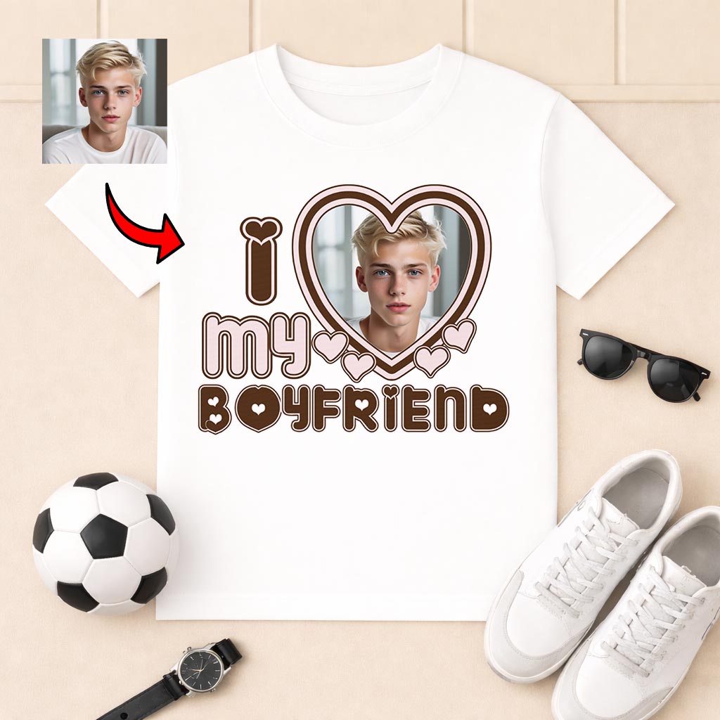 Koszulka ze zdjęciem I Love My Boyfriend