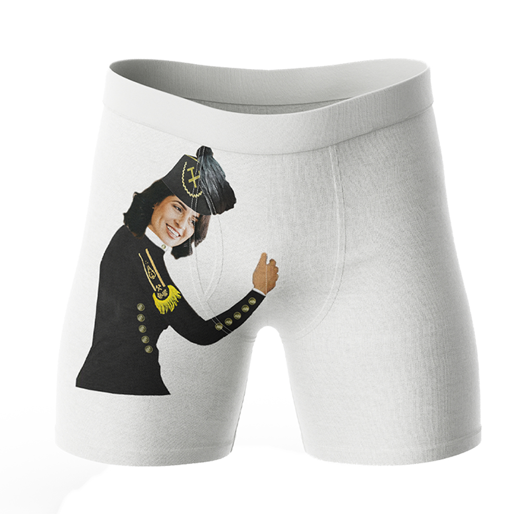 Bokserki z twarzą Barbórka | Personalizowane bokserki dla górnika na prezent