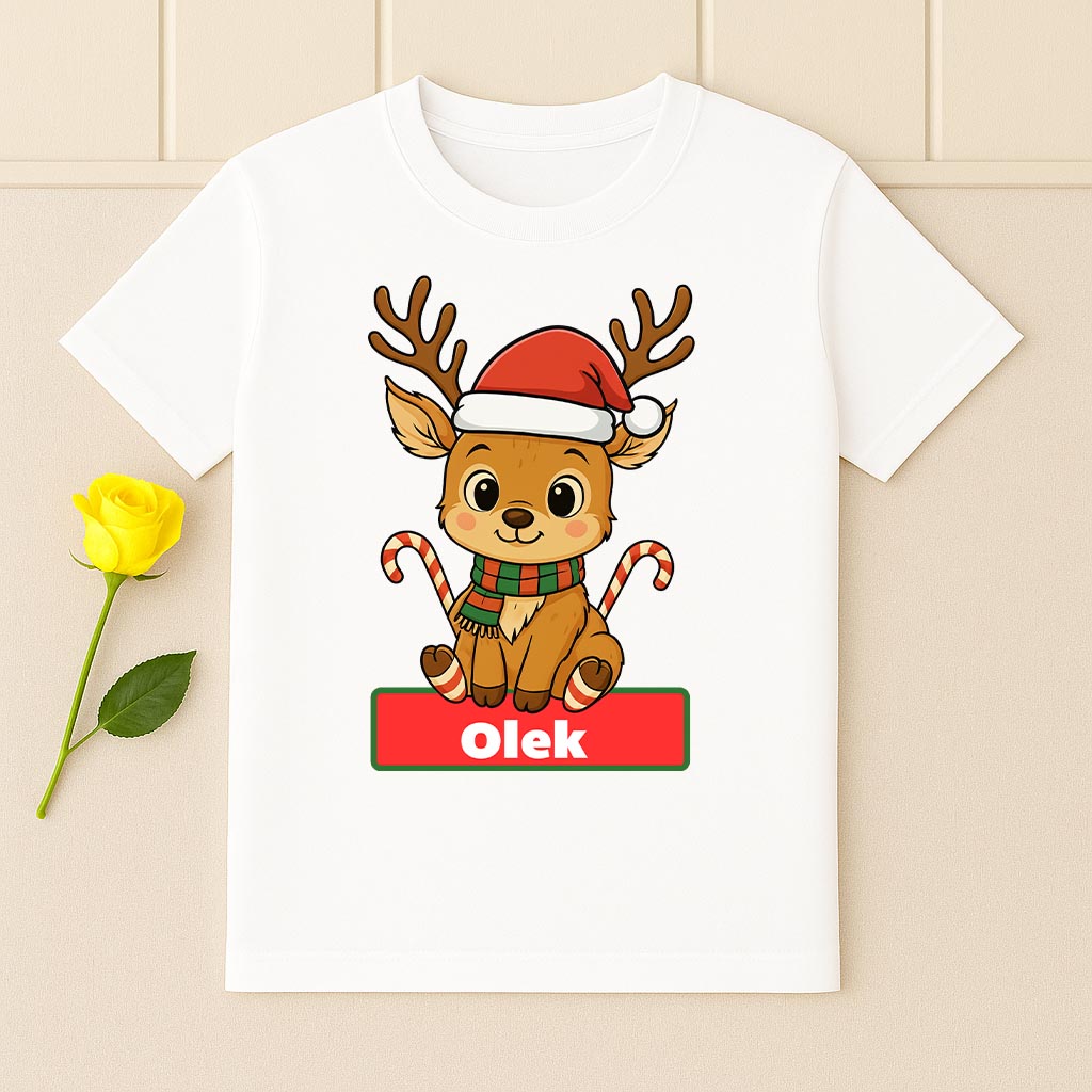 Koszulka pod choinkę z reniferem - Prezent na świeta